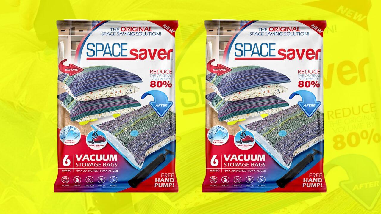 Spacesaver Vacuum Storage Bags Squeezes All Air Out of the Bag for Maximum Storage