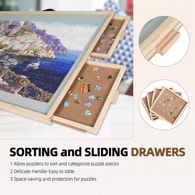 ALL4JIG 2-in-1 Rotating Puzzle Board Table Organizes and Sorts Your Puzzle Setup