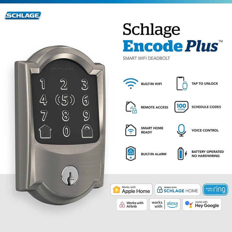 Schlage Encode Smart Deadbolt Lock: Tap, Lock, and Go for Easy Home Access