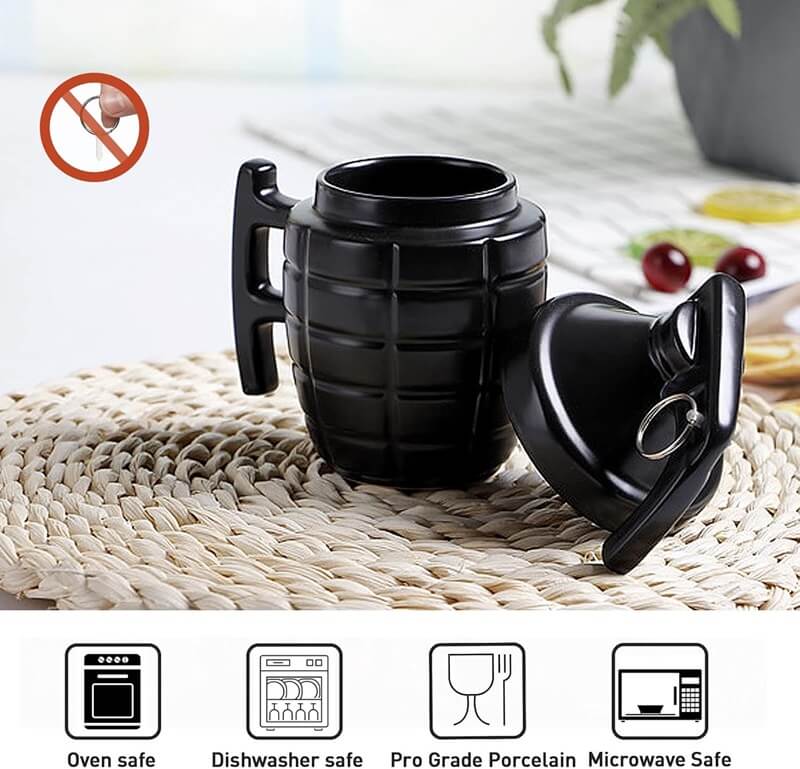 Ioobuu Grenade Mug is Made of High Quality Ceramic and a Perfect Gift for Dads