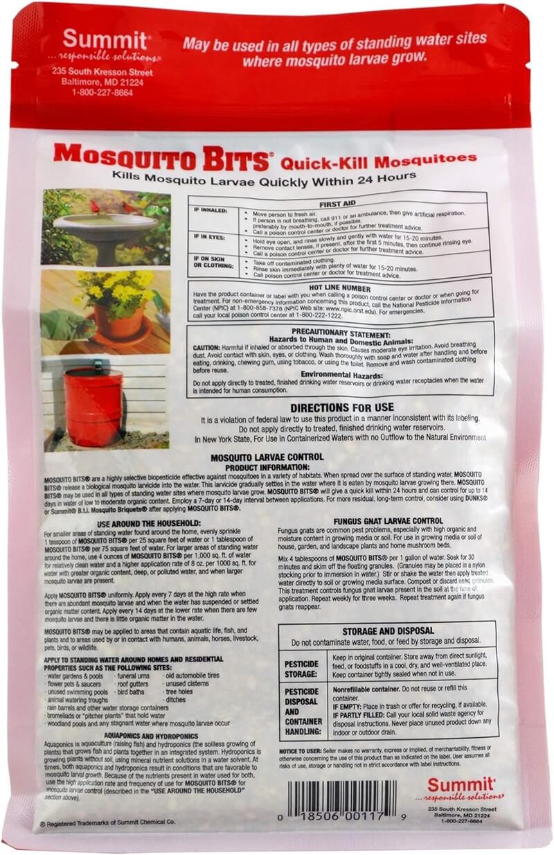 Summit Mosquito Bits: the Quick Kill Solution to Control Mosquito Larvae